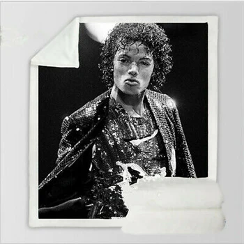 Michael Jackson 3d tiskanih flis odeja za Postelje Pohodništvo Piknik Debela Odeja Modi Bedspread Sherpa Vrgel Odejo slog-10