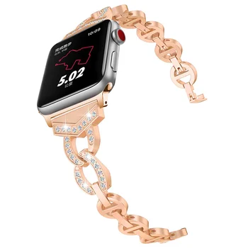 Moda Diamantno Zapestnico za Apple ura SE Band Serije 6 5 4 3 2 1 Ženske Trak za iWatch 40 mm 44 mm 38 mm 42mm Kovinski Zapestje Pas
