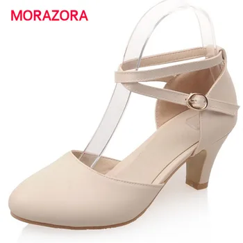 MORAZORA 2020 Novo prispeli poletne čevlje z visokimi petami plitvo sponke poročni čevlji ženske sandale elegantno velika velikost 33-43