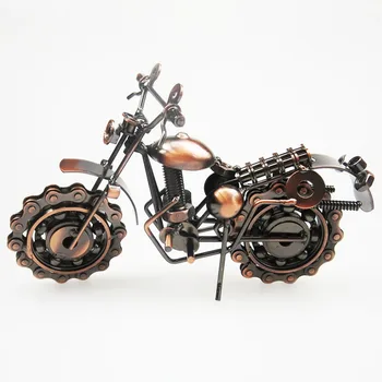 Motorno Kolo, Retro Model Motor Figur Kovinski Okras Ročno Železa Motocikla Prop Letnik Domov Destop Dekor Otrok Igrača