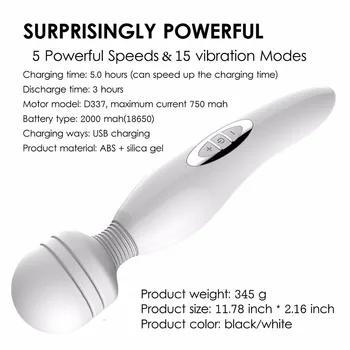 Močan Vibrator, vibrator klitoris Vibratorji za Ženske USB Charge AV Čarobno Palico Vibrator Massager Adult Sex Igrače za Žensko Masturbator