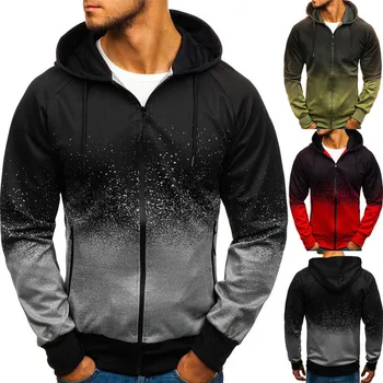Moške Priložnostne Hoodies Moških 3D Digitalni Tisk Hooded Majica Mens Plašč Hip-Hop ZIP Hoody Športna Trenirka Moški Ulične