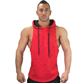Moški fitnes telovnik velikosti M-3XL hooded multicolor brez rokavov telovnik moški 2020 moda naguban fitnes telovnik moški