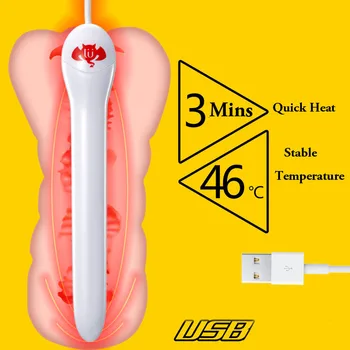 Moški Masturbator USB Grelec Hitro Ogrevanje 46 Stopinj Spolnih Igrač Za Moške 14 cm Smart Termostati Vagina Toplejše Odraslih Abs