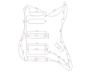 Musiclily HSS 11 Luknjo Kitara Strat Pickguard za Fender ZDA/Mehiški Dosežen Standard Stratocaster Sodoben Slog, 1Ply Črna