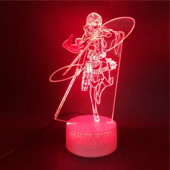 Napad na Titan za Sobi Doma Dekor Svetlobe Akril namizne Svetilke Anime Kul Fant Otrok Darilo Kapetan Levi Ackerman Slika Noč Svetlobe