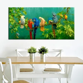 Narava Krajina Dekorativno Slikarstvo Tropskega Deževnega Gozda Papiga Živali Tiskanja Plakatov Dnevna Soba Vhod Dekor Wall Art Slike