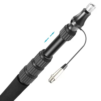 Neewer Prenosni Ročni Mikrofon Boom Pole z vgrajenim XLR Audio Kabel, 5 Oddelkov Raztegljive 32.6-131 cm, iz Aluminija