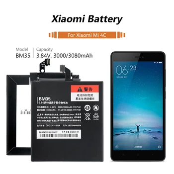 New Visoke Kakovosti 3000mAh BM35 Baterija Za Xiaomi 4C Mi4c M4C Mobilnega Telefona, Baterije Zamenjava Baterija Akumulator
