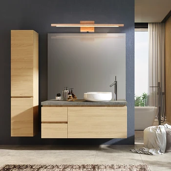 Nordijska dan vrsto pogodbenih in sodobne pravega lesa, kopalnica kopalnica ogledalo kabinet svetilka toaletno mizico stene stenske svetilke jutranje