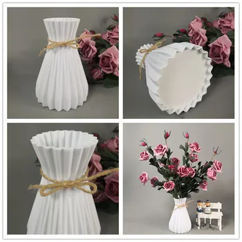 Nordijska Plastičnih Vaze Za Dom Dekor Nov Pas Vaza Obrti Sodobne Cachepot Za Rože Anti-keramični Cvetlični lonček Dekorativne Vaze