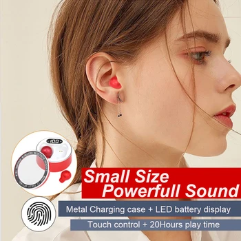 Nova Različica Mini Bluetooth Čepkov z dotikom za nadzor mikrofona, vodotesno brezžično v uho spalna slušalke za moški in ženske