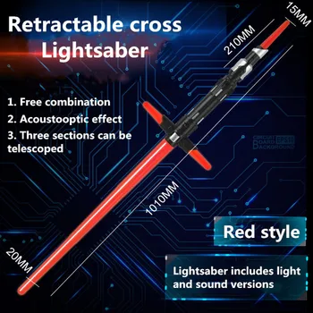 Novo Teleskopsko Lightsaber Kovinski Meč Rgb Laser Cosplay Boy Toy Svetlobni Svetlobe na Prostem Vojne E7 Palico Saber Orožje Igrače za Otroke