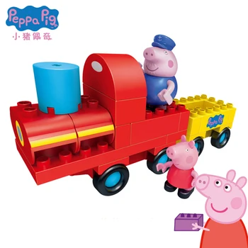 Original Peppa Pig za Sestavljanje gradnikov Igrače za Otroke Peppa George Prašičev Dedek je Vlak Otroci Izobraževalne Igrače 6033