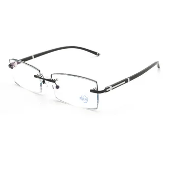 Očala Na Recept Črni Dekorativni Kamni Rimless Očala Za Kratkovidnost Okvir Očal Je Diamant Mens Očala Okvirji