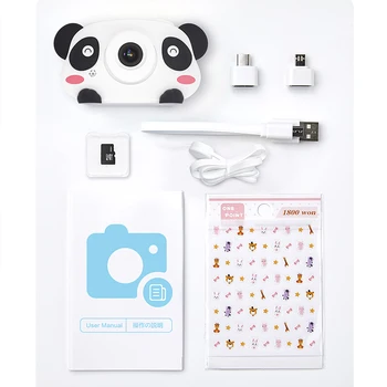 Panda Srčkan Digital Camera 4K Otrok Kamera, Velik Zaslon, Fotoaparat WIFI Igrače Za Otroke Darilo 24MP Otroci Izobraževanja Toy Kamera