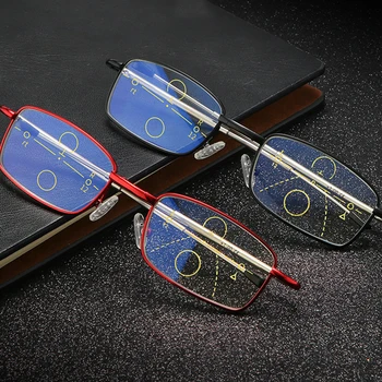 Photochromic Zložljiva Obravnavi Očala Moških Progresivna Multifokalna Zložljive Očala Farsightedness Anti Blue Ray Uv Zaščita