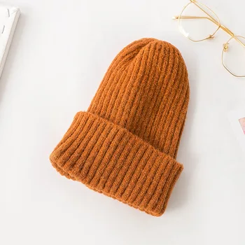 Pletene klobuk, preprost gospe jeseni in pozimi volne skp barva zimski ženski študent opozoril klobuk divje kup kup klobuk