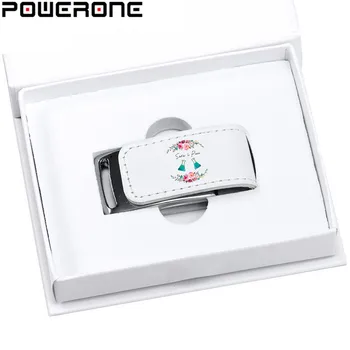 POWERONE po Meri Logo Za USB 2.0 Flash USB ključek 32GB 64GB 4GB 8GB 16GB Pendrive Usnje Usb+Darila Polje(Nad 10pcs Brezplačno Logotip）