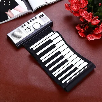 Prenosni 61 Tipke za Roll-up Tipkovnico Prilagodljiv 61 Tipke Silikonski MIDI Digitalni Mehko Tipkovnico Klavirja Prilagodljiv Elektronski Roll Up Klavir