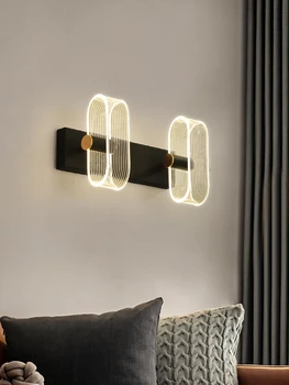 Preprost Sodobni LED Stenska Svetilka iz Aluminija Ustvarjalne Črno Steno-rov Za Spalnico Postelji v Ozadju Koridor Oltarja Stairwell Deco
