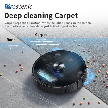 Proscenic M7Pro Metla Laserska Navigacija 2700pa Robot prah bin collecto z Mokro Pranje sesalnik Preprogo čistilo za Dom