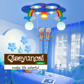 Qiseyuncai Oblak Mavrica otroški sobi LED oči varčevanje z energijo stropne svetilke fant dekle soba risanka mavrica razsvetljavo