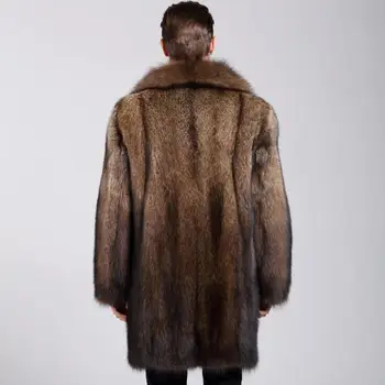 Rjavo umetno mink usnjeno jakno mens pozimi zgostitev toplo krzno, usnje, usnjeni plašč moški, ohlapne jakne jaqueta de couro moda