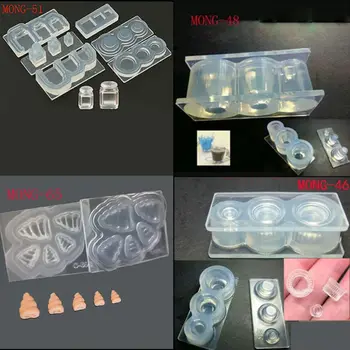 Ročno majhnosti 3D Medu Jar Skledo Sod Steklenico Smolo Plesni Miniture Hrane Igrajo Kruh Toast Polirani Jajce Silikonsko Plesni