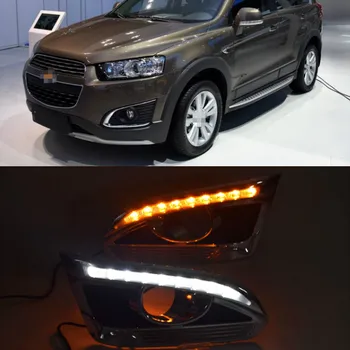 Rumena Signal Funkcija Avto DRL Svetilka 12V LED Dnevnih Luči Dnevno Za Chevrolet Captiva 2016