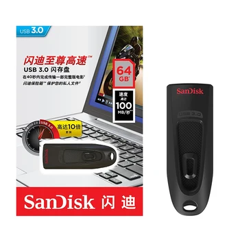 SanDisk USB Flash Disk 128GB 256GB 64GB 16GB 32GB USB 3.0, 100MB/S Mini Pero Pogoni Palico, U Disk, USB Ključ, pomnilniški ključek za Računalnik