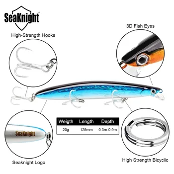 SeaKnight SK008 Pisanec Težko Ribolov Lure 20 g 125 mm Umetna Plavati Vabe 3 Kljuke Wobblers Vabe za Ribolov Reševanje 0.3 ~ 0,9 M