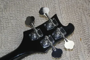 Sijajna črna Rickenback po meri 4003 fireglo 4 strune bas kitaro črne ricken bas, dvojni izhod injacks mono & stereo