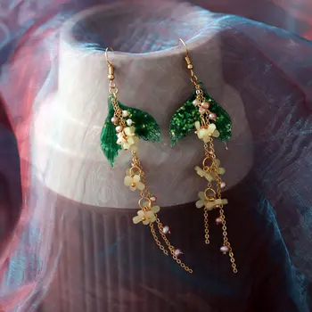 SINZRY nov eleganten modni nakit, ročno izdelan naravni biser glaze ribji rep edinstveno visijo uhani za ženske