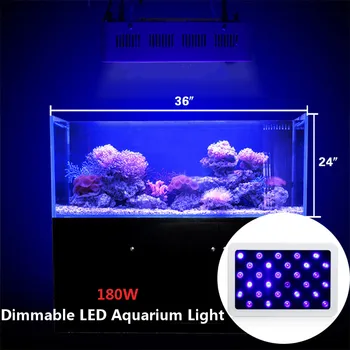 Sladkovodne Morske LED Akvarij Zatemniti led Grow Light 180W Marine Fish Tank Akvarij Slabši Svetlobi