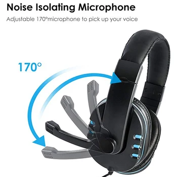 Stereo Gaming Slušalke Za PS4 PC 3,5 mm Žično Nad Glavo Igralec Slušalke Z Mikrofon Nadzor Glasnosti Igra Slušalke