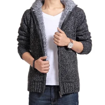Sweatercoat Moških 2020 Nove Priložnostne Toplo Moški Brezrokavniki Outwear Pozimi Debele Hooded Tople Pletenine Suknjič Moda Človek Pletenje Pulover