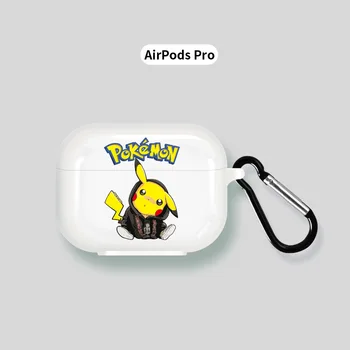 TAKARA TOMY Pokemon AirPods Pro Pikachu Bluetooth Primeru Silikona Primeru Kawaii Risanka Anti-spusti Slušalke Božična Darila
