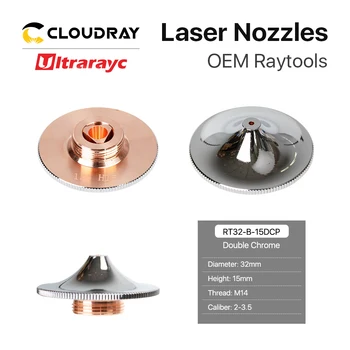 Ultrarayc Laser Šoba Eno Dvojno kromiran Plasti D32 Kalibra 0,8 mm-4.0 mm za Raytools Fiber Laser rezalne Glave