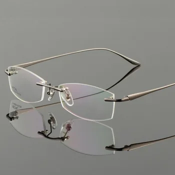 Vazrobe Zlata Očala Okvir Moških Očala Rimless očala človek Recept za ultra lahka modni očala clear leče
