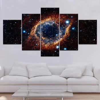 Vesolje in Vesolje Platno, Tisk Prostor Slike Wall Art Dekor Vesolje Galaxy Zvezd 5 Kos Sliko, Tisk na Platno, umetniško delo