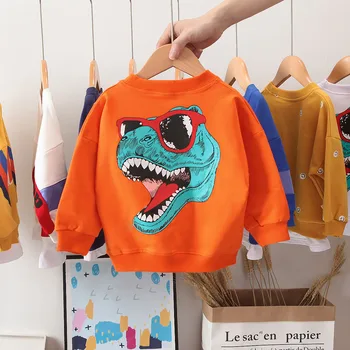 VFOCHI 2019 Dekleta Sweatshirts Jeseni Dinozaver Vzorec Otrok Dolgimi Rokavi Majica Otroci Oblačila Vrhnja Fant Dekleta Sweatshirts
