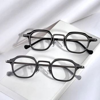 Vintage Acetat Očal Okvir Moških Recept Kratkovidnost Optični Titanove Zlitine Očala Okvir Ženske Moški Luksuzne Blagovne Znamke Očala