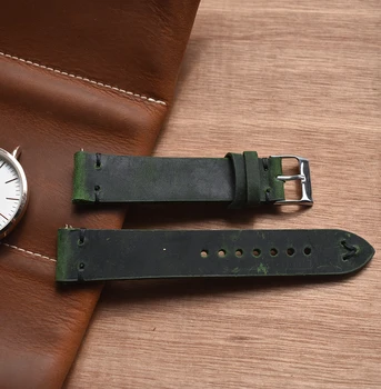 Vintage Ročno Watchband Pravega Usnja Watch Stras Zamenjava Pasu 18 mm 20 mm 22 mm 24 mm Hitro Sprostitev