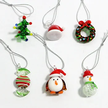 Visi Steklene Figurice Obesek Miniaturni Božično Drevo, Trsa, Venec, Bell, Sladkarije, Srečen Listov Okras Božič Dekor Dodatki