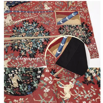 Visoka kakovost Belgijski umetnosti tapiserija krpo art soft obleko dama in samorog serije - moja edina želja Sliko, ki visi visi na platno