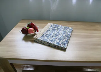Visoka kakovost čipke rob prt dekorativni namiznih prtov perilo tabela kritje doma dekor retro modri prti cvetlični