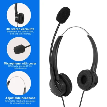 VKTECH USB Slušalke z Mikrofonom za PC 3,5 mm Poslovnih Slušalke z Mikrofon Izključite šumov za klicni Center Nove Slušalke
