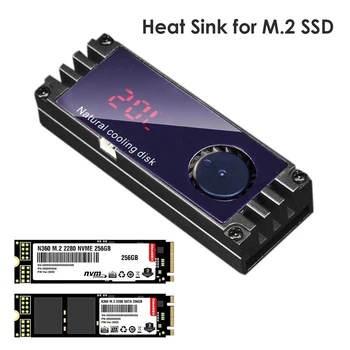 VODOOL M2 SSD Heatsink Hladnejše Temperature OLED Digitalni Prikaz M. 2 2280 NVME SSD Solid State Trdi Disk Radiator Toploto Toplotna Pad