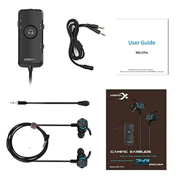 Xiberia MG-2 Pro Stereo Bas Gaming Čepkov s Snemljivo šumov Mikrofona, 4D Vibracije 7.1 Surround Stereo Zvok, Svetloba